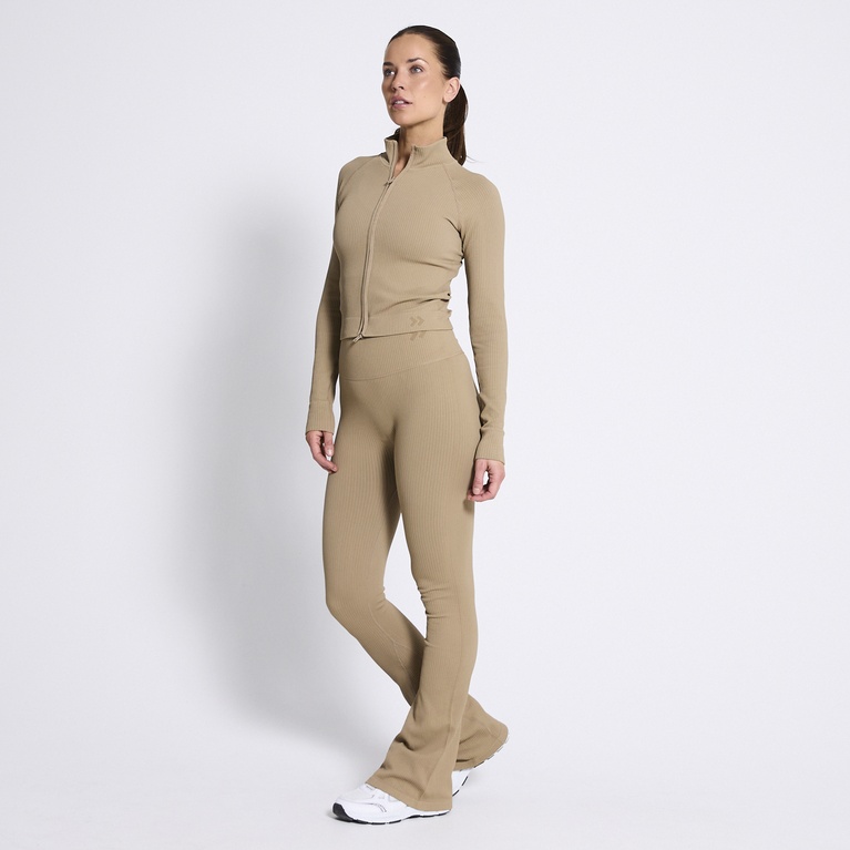 Training jacket "Zip Jacket Rib" Beige
